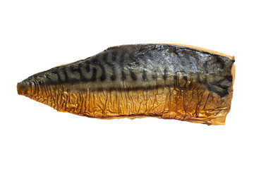 grilled saba fish with soy sauce isolated on white background