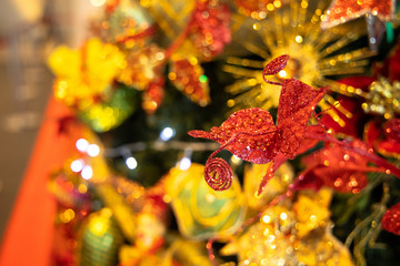 Christmas tree decorations The beauty of the bokeh light at night