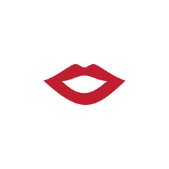 Lips icon cosmetic logo vector