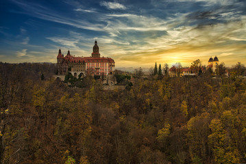 Fototapeta premium panoramic view of the Książ Castle