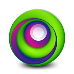 Vector swirl circle banner, 3d style abstract sphere or round shape icon or background templates. Vector Illustration For Wallpaper, Banner, Background, Card, Book Illustration, landing page