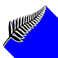 Silver Fern of New Zealand With Shadow