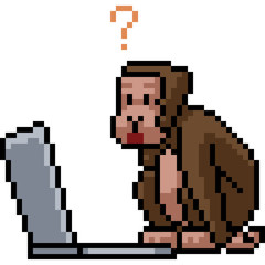 vector pixel art monkey © Saphatthachat