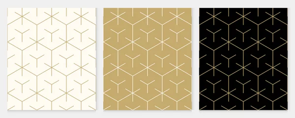 Fotobehang Achtergrond patroon naadloze geometrische lijn abstracte gouden luxe kleur vector. Kerst achtergrond. © Strawberry Blossom