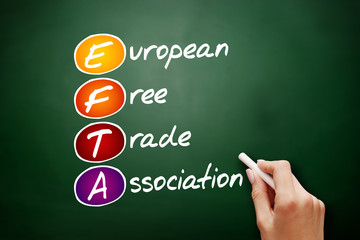 EFTA - European Free Trade Association acronym, business concept background