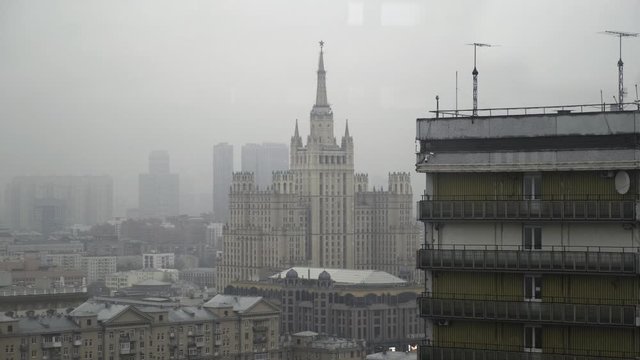 Moscow, high-rise on Kudrinskaya square, Arbat