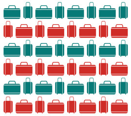 A repeating pattern featuring travel suitcases