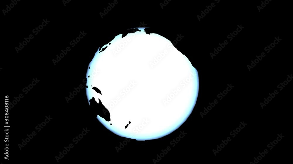 Wall mural the rotation of the planet earth. 3d rendering
