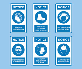 Health and safety signs high quality vector set