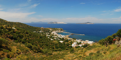 Fototapeta na wymiar Panoramic view of the sea coast of the Greek island of Nisyros.