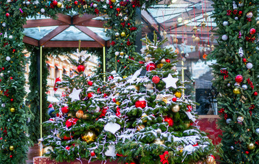 Beautiful Christmas background. Winter xmas holiday theme. Copy space.