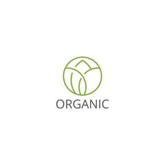 Vector organic and natural logo design template