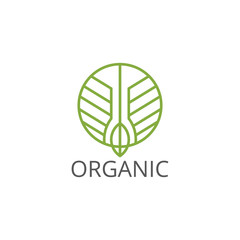 Vector organic and natural logo design template