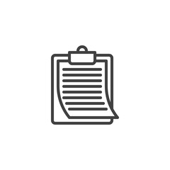 To do list line icon. linear style sign for mobile concept and web design. Paper clipboard document outline vector icon. Symbol, logo illustration. Vector graphics