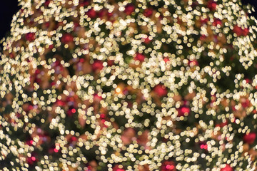 Colorful christmas tree bokeh background.