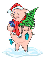 Pig. Happy Chinese New year .