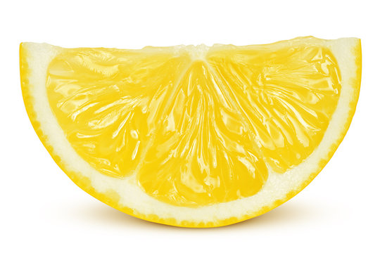lemon slice isolated on white background, clipping path, full depth of field