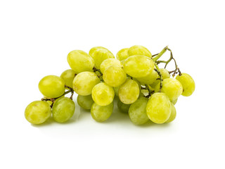 Organic Green grape isolated on white background. Full depth of field.