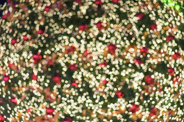 Colorful christmas tree bokeh background.