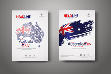 Happy Australia Day Celebration Poster Background set.