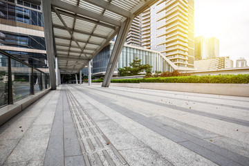 Office corridor without people outdoors