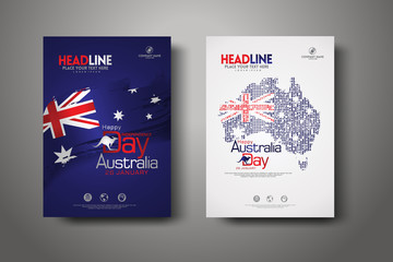 Happy Australia Day Celebration Poster Background set.