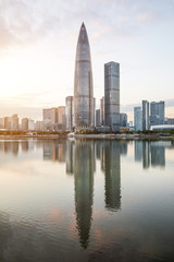 China Shenzhen Cityscape at Sunset