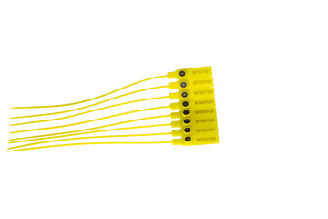 A set of plastic seals, and on the seals numbering