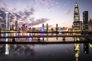 Night view of Shenzhen city, China
