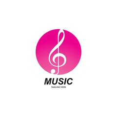 Music note vector illustration template