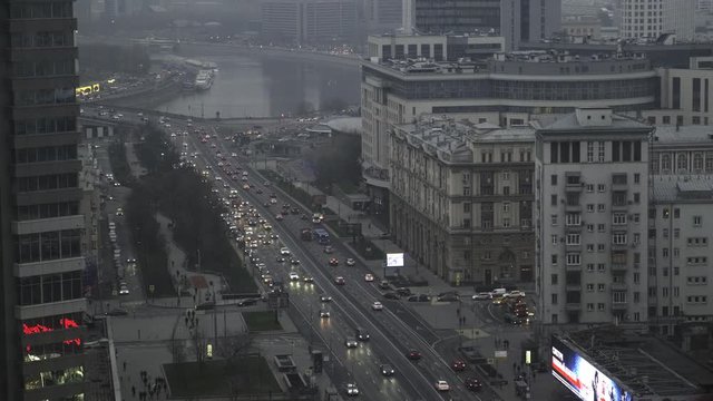 New Arbat street in Moscow, aerial view #1