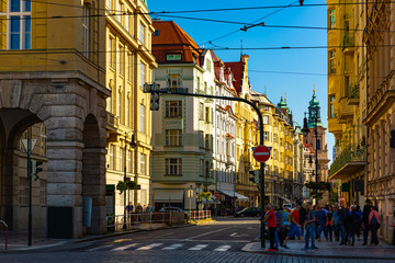 Street view of Prague, Czech Republic