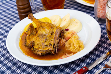 Tasty roasted duck leg