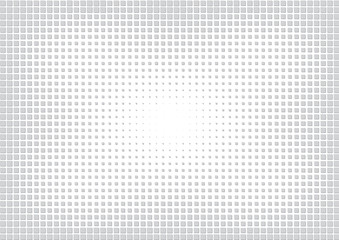 Abstract halftone dotted background. Futuristic grunge pattern, square, shadow.  Gray modern optical pop art texture for posters, sites, business cards, cover, labels mock-up, vintage stickers