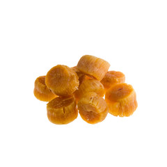 dried scallop or chinese dry scallop on white background.
