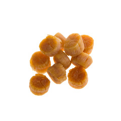 dried scallop or chinese dry scallop on white background.