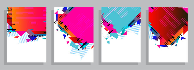 Obraz na płótnie Canvas Template brochures, flyers, business presentations. Modern flat line style, layout in A4 size. Trendy abstract background. Geometric science or technology pattern. Graphic design