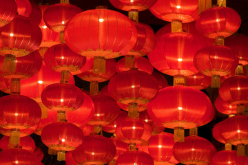 Red Chinese lantern for mid autumn festival celebration