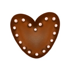 heart of chocolate cookies. Illustration of gingerbread with cream