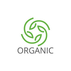 Vector organic and natural logo design template