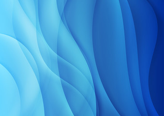 Bright blue smooth blurred waves abstract elegant background. Vector illustration design