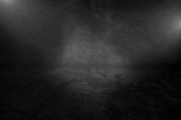 Texture dark concentrate floor with mist or fog