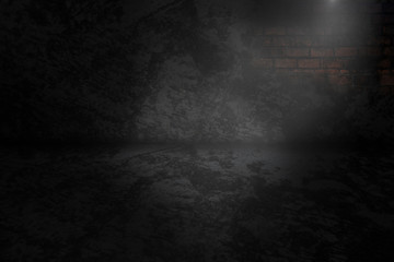 Texture dark concentrate floor with mist or fog