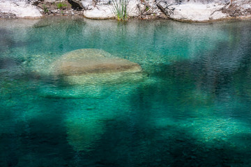 ripples on a clear mountain lake