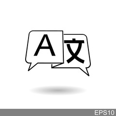 	 Language translation line icon, outline vector sign, linear pictogram isolated on white. logo illustration