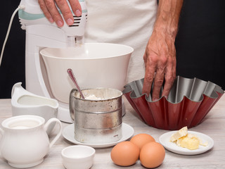 Obraz na płótnie Canvas Baking Ingredients. Making Yogurt Cake.