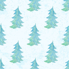 Pattern with green fir tree