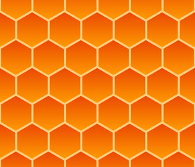 Stoffe zum Nähen beehive honeycomb seamless pattern orange