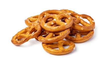Salt Pretzels On White