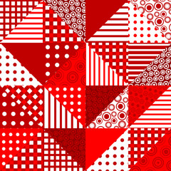 Fototapeta premium Red patchwork geometrical pattern